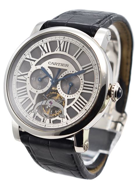 cartier rotonde tourbillon chronograph platinum watch|Rotonde de Cartier watches.